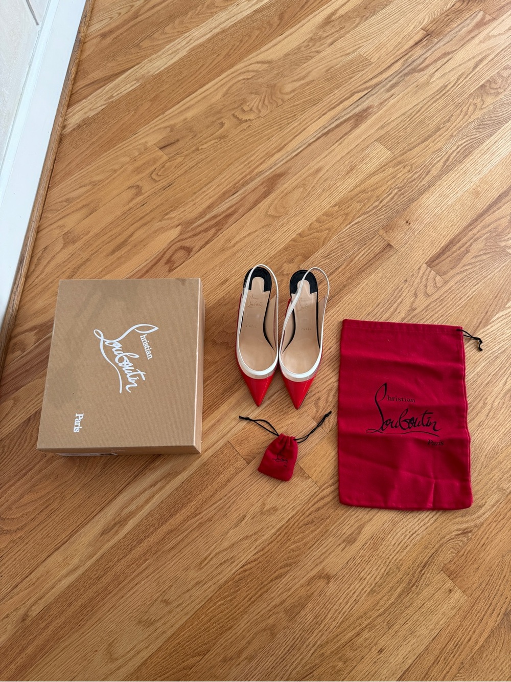 Christian Louboutin Paulina Sling 85 Patent/PVC Version Corazon - Picture 6 of 10